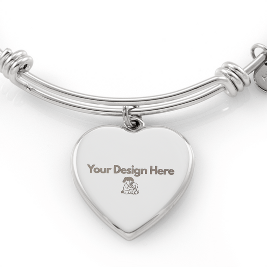 Custom Engraved Luxury Heart Bangle