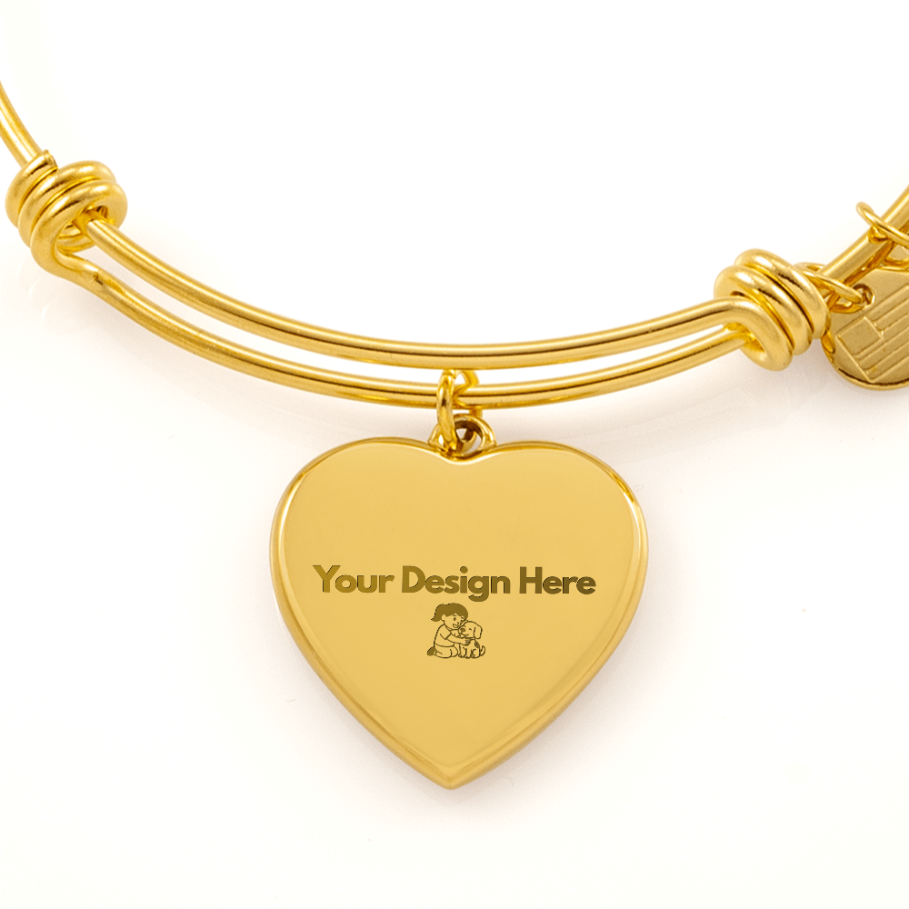 Custom Engraved Luxury Heart Bangle