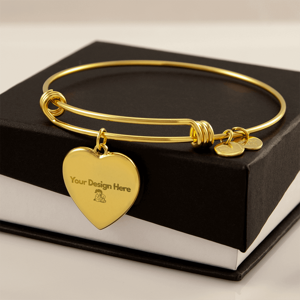 Custom Engraved Luxury Heart Bangle
