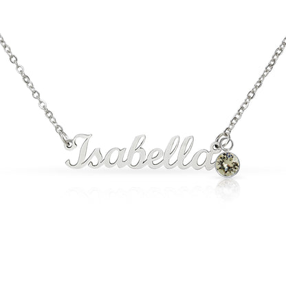 Give your special someone a personalized necklace made just for them — now with a personal touch that's truly one of a kind! Our Custom Name Necklace with Birthstone combines a timeless cursive name design with a sparkling birthstone charm, making it the ultimate gift for the people you love most. Whether it's a birthday, anniversary, holiday, or just because, this necklace is as meaningful as it is beautiful.