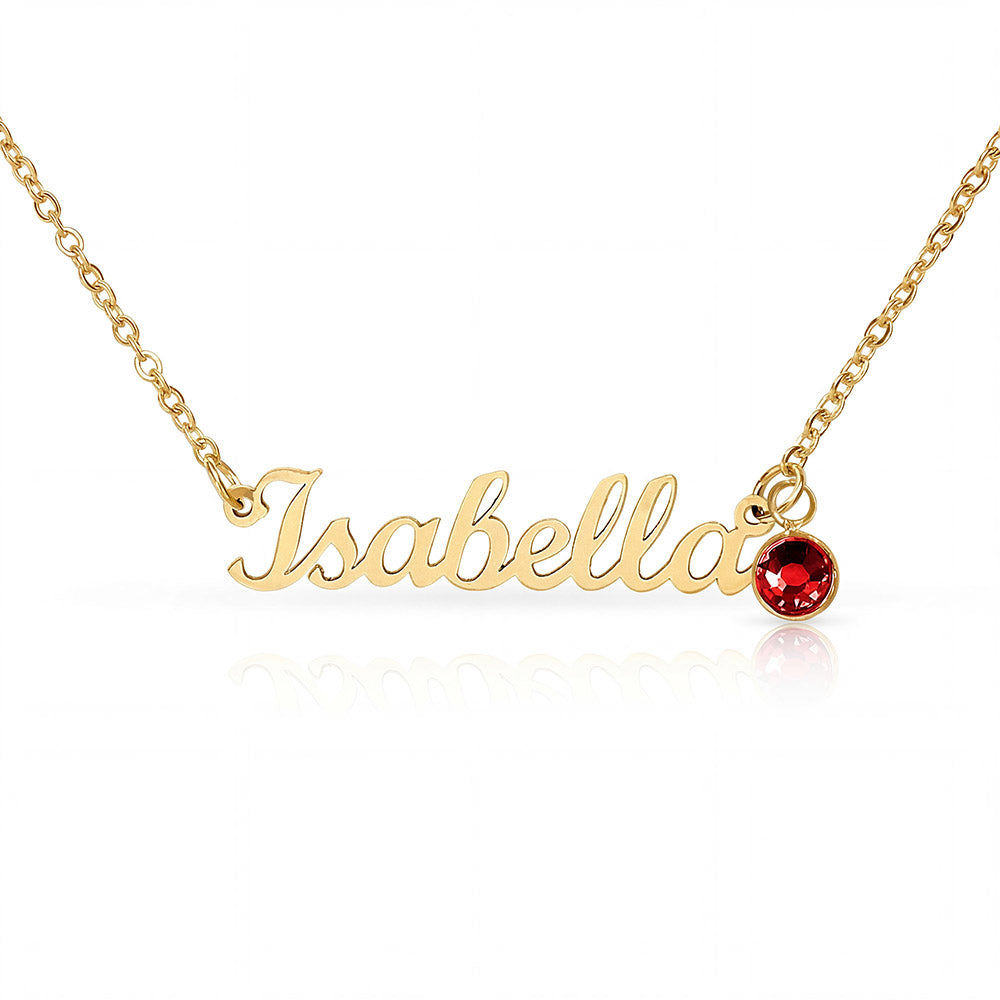 Give your special someone a personalized necklace made just for them — now with a personal touch that's truly one of a kind! Our Custom Name Necklace with Birthstone combines a timeless cursive name design with a sparkling birthstone charm, making it the ultimate gift for the people you love most. Whether it's a birthday, anniversary, holiday, or just because, this necklace is as meaningful as it is beautiful.