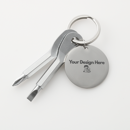 Surprise your DIY guy or gal with an engraved gift that is made just for them! Anyone who is "handy" will love and appreciate having this fully functional pocket Screwdriver Keychain set for random moments when a quick fix is needed!