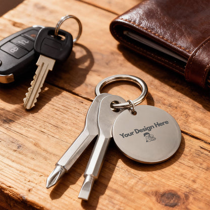 Surprise your DIY guy or gal with an engraved gift that is made just for them! Anyone who is "handy" will love and appreciate having this fully functional pocket Screwdriver Keychain set for random moments when a quick fix is needed!