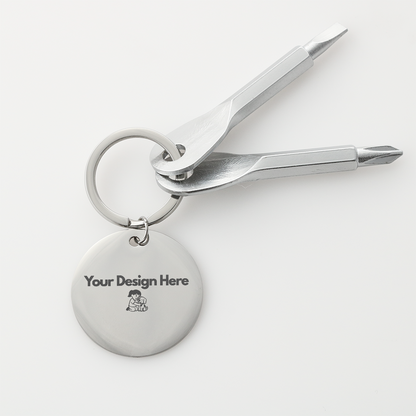 Surprise your DIY guy or gal with an engraved gift that is made just for them! Anyone who is "handy" will love and appreciate having this fully functional pocket Screwdriver Keychain set for random moments when a quick fix is needed!