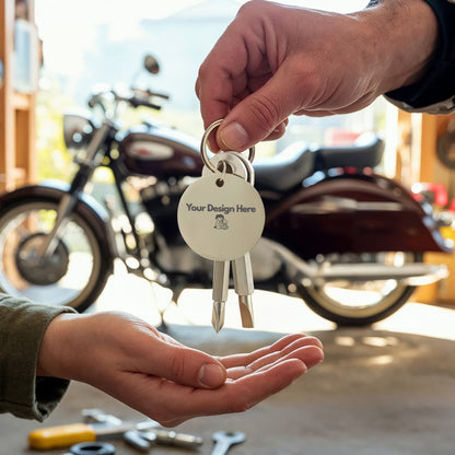 Surprise your DIY guy or gal with an engraved gift that is made just for them! Anyone who is "handy" will love and appreciate having this fully functional pocket Screwdriver Keychain set for random moments when a quick fix is needed!