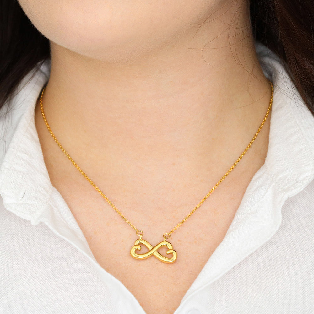 Celebrate your everlasting love and express your affection with our Endless Love Necklace that says "I'll love you till the end of time." Artisan-crafted in either a 14k white gold finish or an 18k yellow gold finish, this heart-shaped infinity symbol is hand-polished to showcase its magnificent shine.