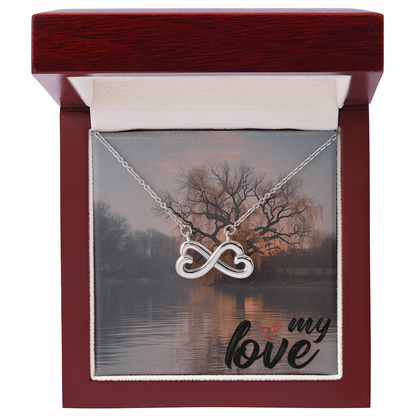 Celebrate your everlasting love and express your affection with our Endless Love Necklace that says "I'll love you till the end of time." Artisan-crafted in either a 14k white gold finish or an 18k yellow gold finish, this heart-shaped infinity symbol is hand-polished to showcase its magnificent shine.