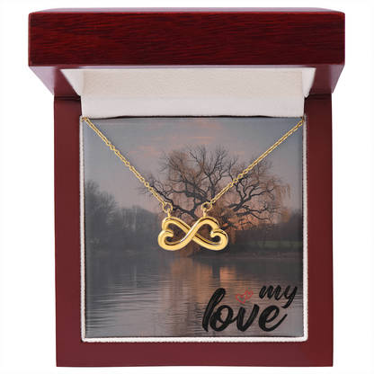 Celebrate your everlasting love and express your affection with our Endless Love Necklace that says "I'll love you till the end of time." Artisan-crafted in either a 14k white gold finish or an 18k yellow gold finish, this heart-shaped infinity symbol is hand-polished to showcase its magnificent shine.