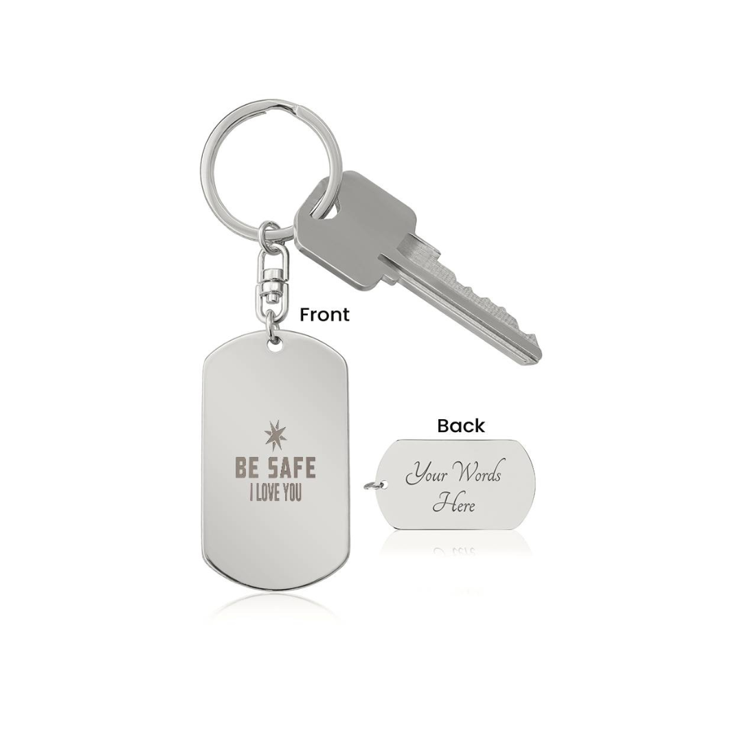 Engraved Dog Tag Swivel Keychain, Custom Dog Tag Keychain, Personalized Keychain for him, Engraved Keychain, Military Dog-tag Keychain