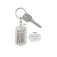 Create a unique keepsake with our Engraved Dog Tag Keychain. This high-quality stainless steel piece can be customized on the back in a scripted font, with 2 lines of text, up to 20 characters each.