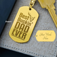 Create a unique keepsake with our Engraved Dog Tag Keychain. This high-quality stainless steel piece can be customized on the back in a scripted font, with 2 lines of text, up to 20 characters each.