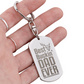 Create a unique keepsake with our Engraved Dog Tag Keychain. This high-quality stainless steel piece can be customized on the back in a scripted font, with 2 lines of text, up to 20 characters each.