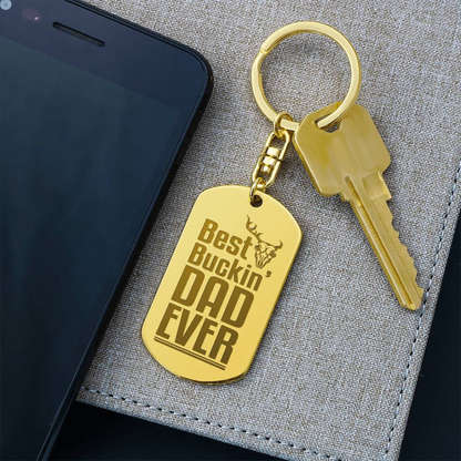 Create a unique keepsake with our Engraved Dog Tag Keychain. This high-quality stainless steel piece can be customized on the back in a scripted font, with 2 lines of text, up to 20 characters each.