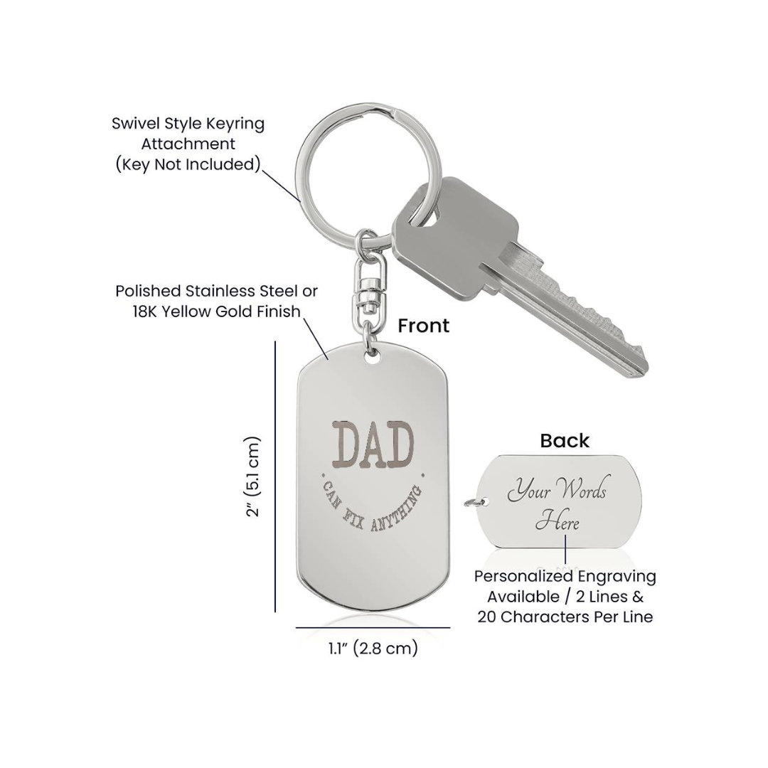 Engraved Dog Tag Swivel Keychain, Custom Dog Tag Keychain, Personalized Keychain for him, Engraved Keychain, Military Dog-tag Keychain