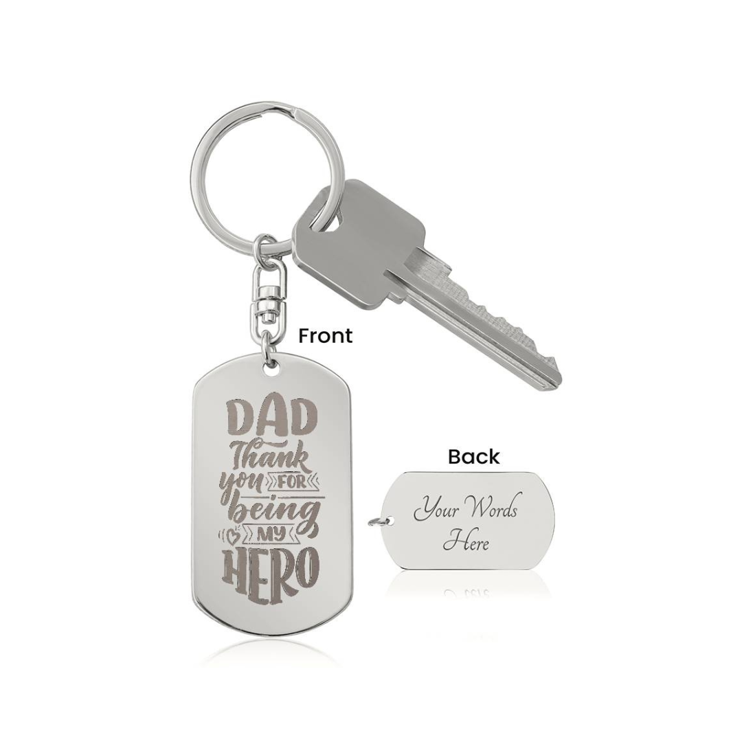 Engraved Dog Tag Swivel Keychain, Custom Dog Tag Keychain, Personalized Keychain for him, Engraved Keychain, Military Dog-tag Keychain
