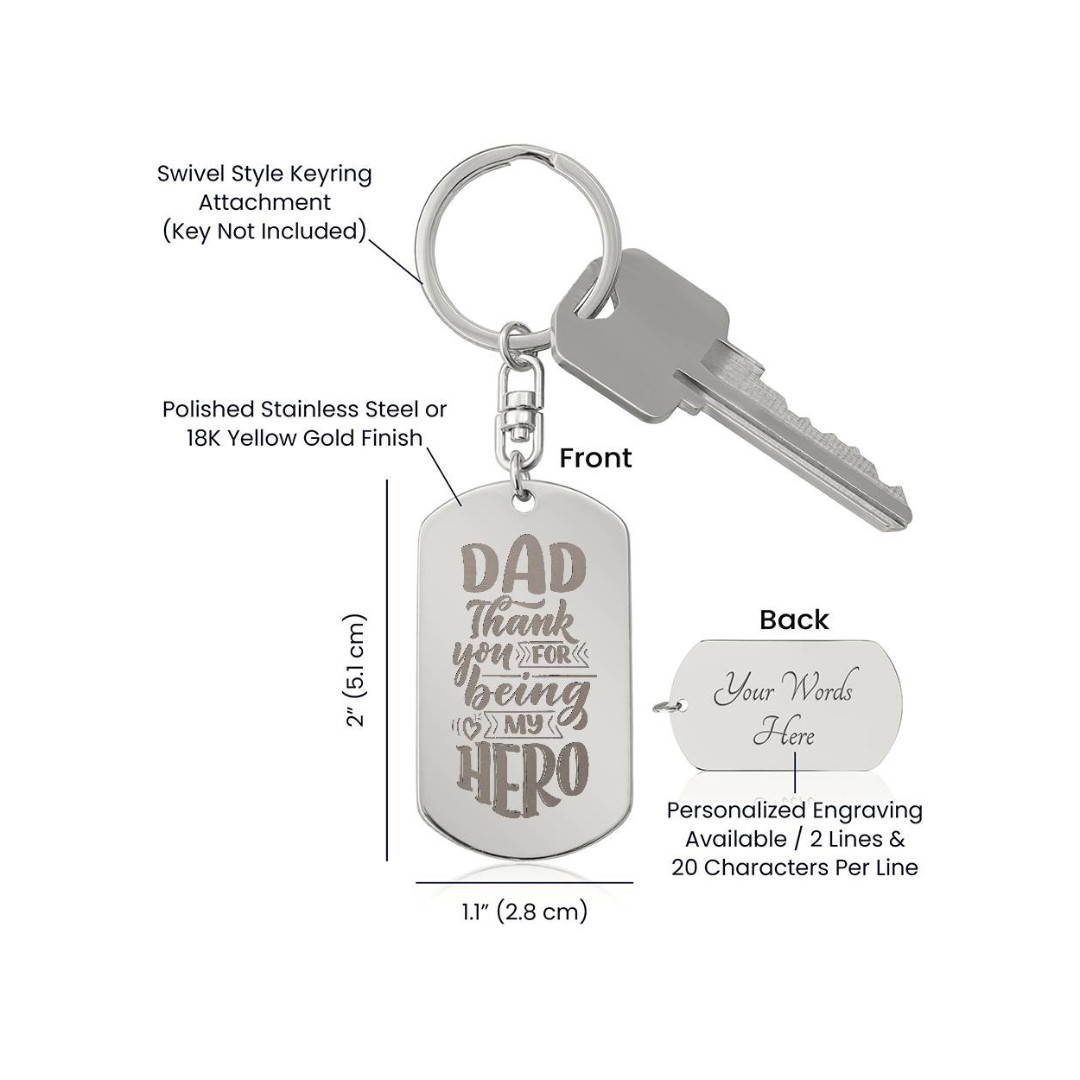 Engraved Dog Tag Swivel Keychain, Custom Dog Tag Keychain, Personalized Keychain for him, Engraved Keychain, Military Dog-tag Keychain