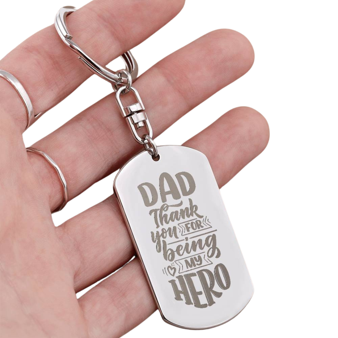 Engraved Dog Tag Swivel Keychain, Custom Dog Tag Keychain, Personalized Keychain for him, Engraved Keychain, Military Dog-tag Keychain