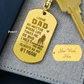 Create a unique keepsake with our Engraved Dog Tag Keychain. This high-quality stainless steel piece can be customized on the back in a scripted font, with 2 lines of text, up to 20 characters each.