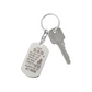 Create a unique keepsake with our Engraved Dog Tag Keychain. This high-quality stainless steel piece can be customized on the back in a scripted font, with 2 lines of text, up to 20 characters each.