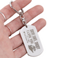Create a unique keepsake with our Engraved Dog Tag Keychain. This high-quality stainless steel piece can be customized on the back in a scripted font, with 2 lines of text, up to 20 characters each.