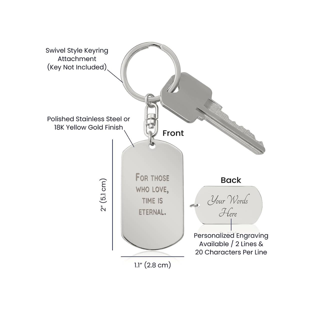 Engraved Dog Tag Swivel Keychain, Custom Dog Tag Keychain, Personalized Keychain for him, Engraved Keychain, Military Dog-tag Keychain
