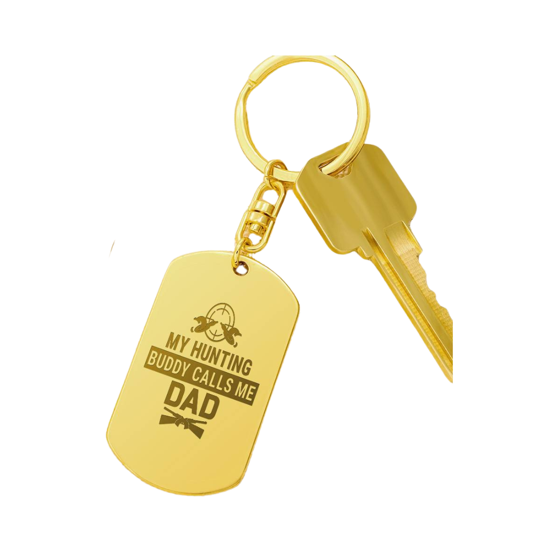 Create a unique keepsake with our Engraved Dog Tag Keychain. This high-quality stainless steel piece can be customized on the back in a scripted font, with 2 lines of text, up to 20 characters each.