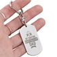 Create a unique keepsake with our Engraved Dog Tag Keychain. This high-quality stainless steel piece can be customized on the back in a scripted font, with 2 lines of text, up to 20 characters each.