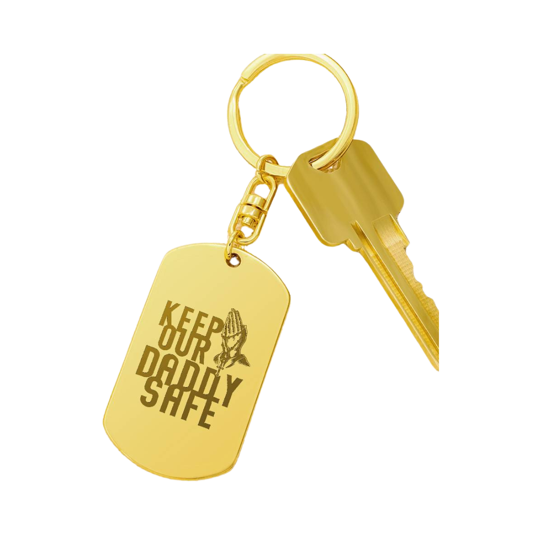 Create a unique keepsake with our Engraved Dog Tag Keychain. This high-quality stainless steel piece can be customized on the back in a scripted font, with 2 lines of text, up to 20 characters each.