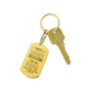 Create a unique keepsake with our Engraved Dog Tag Keychain. This high-quality stainless steel piece can be customized on the back in a scripted font, with 2 lines of text, up to 20 characters each.