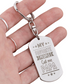 Create a unique keepsake with our Engraved Dog Tag Keychain. This high-quality stainless steel piece can be customized on the back in a scripted font, with 2 lines of text, up to 20 characters each.