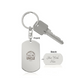 Create a unique keepsake with our Engraved Dog Tag Keychain. This high-quality stainless steel piece can be customized on the back in a scripted font, with 2 lines of text, up to 20 characters each.