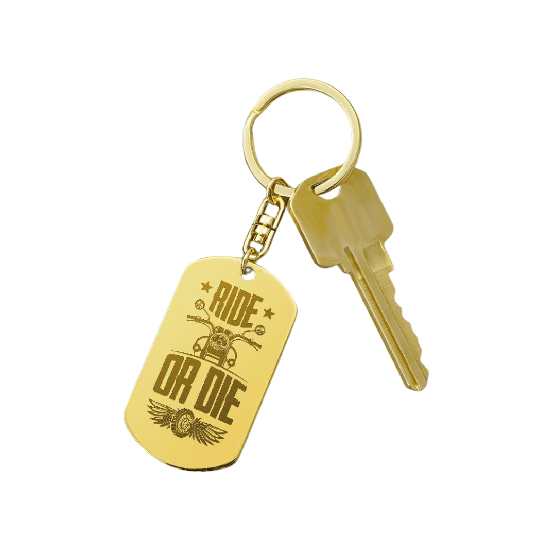 Create a unique keepsake with our Engraved Dog Tag Keychain. This high-quality stainless steel piece can be customized on the back in a scripted font, with 2 lines of text, up to 20 characters each.