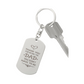 Create a unique keepsake with our Engraved Dog Tag Keychain. This high-quality stainless steel piece can be customized on the back in a scripted font, with 2 lines of text, up to 20 characters each.