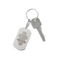 Create a unique keepsake with our Engraved Dog Tag Keychain. This high-quality stainless steel piece can be customized on the back in a scripted font, with 2 lines of text, up to 20 characters each.