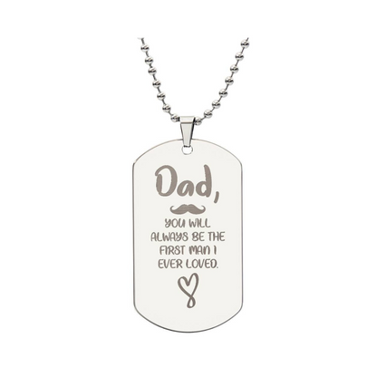 Surprise your loved one by giving them this unique and eye catching Engraved Dog Tag Necklace! It's a classic, yet stylish statement piece that is sure to spark conversation.