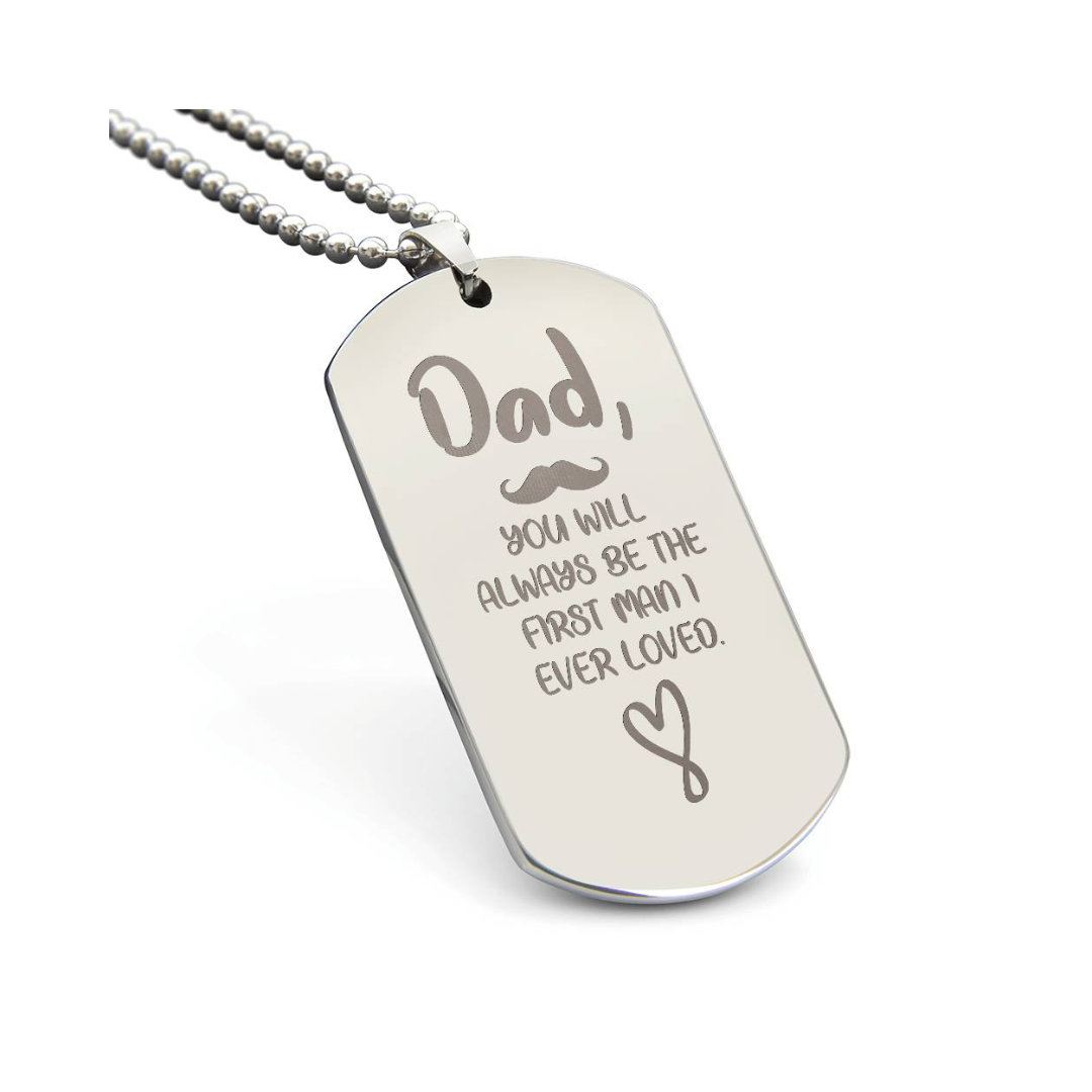 Surprise your loved one by giving them this unique and eye catching Engraved Dog Tag Necklace! It's a classic, yet stylish statement piece that is sure to spark conversation.