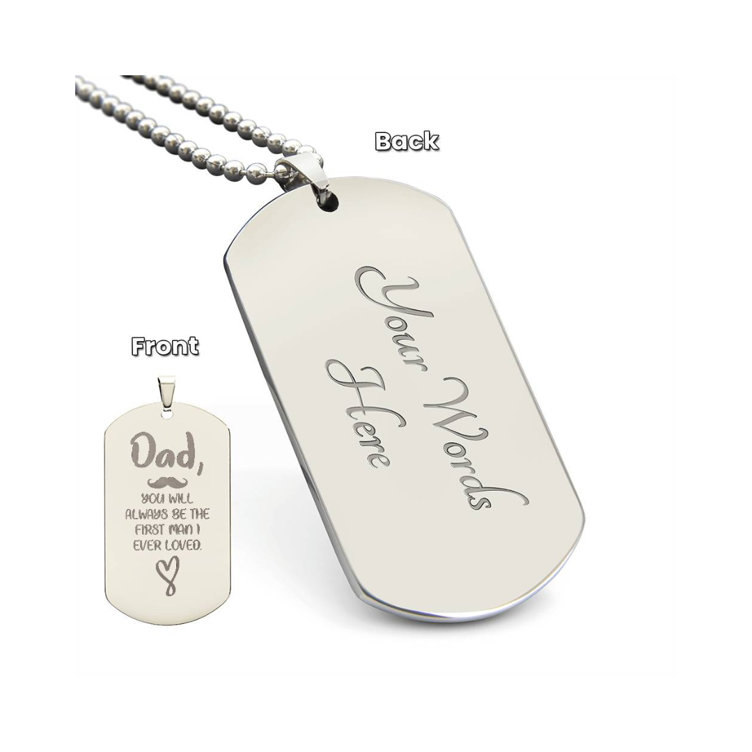 Surprise your loved one by giving them this unique and eye catching Engraved Dog Tag Necklace! It's a classic, yet stylish statement piece that is sure to spark conversation.