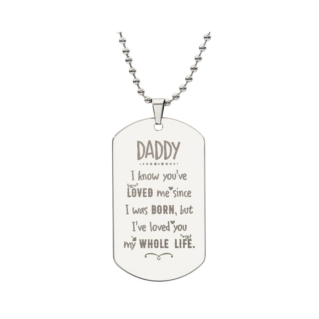 Surprise your loved one by giving them this unique and eye catching Engraved Dog Tag Necklace! It's a classic, yet stylish statement piece that is sure to spark conversation.