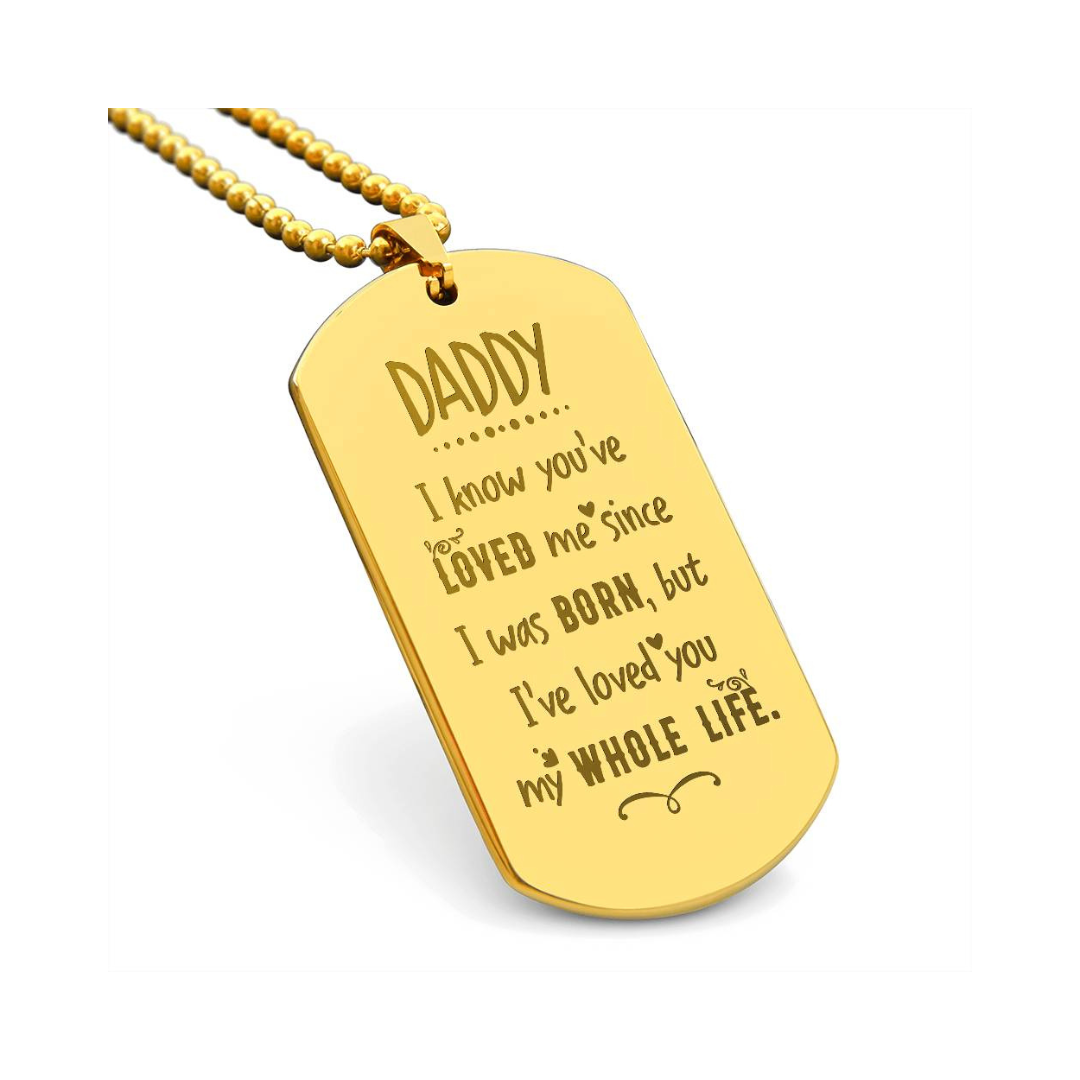 Surprise your loved one by giving them this unique and eye catching Engraved Dog Tag Necklace! It's a classic, yet stylish statement piece that is sure to spark conversation.