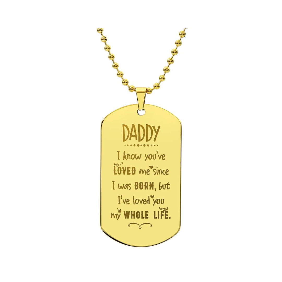 Surprise your loved one by giving them this unique and eye catching Engraved Dog Tag Necklace! It's a classic, yet stylish statement piece that is sure to spark conversation.