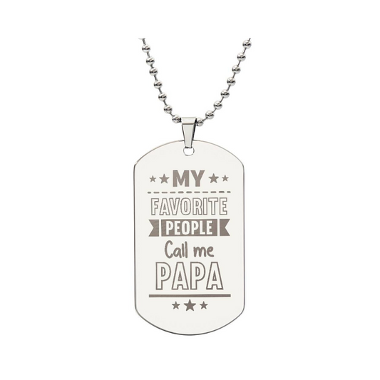 Surprise your loved one by giving them this unique and eye catching Engraved Dog Tag Necklace! It's a classic, yet stylish statement piece that is sure to spark conversation.