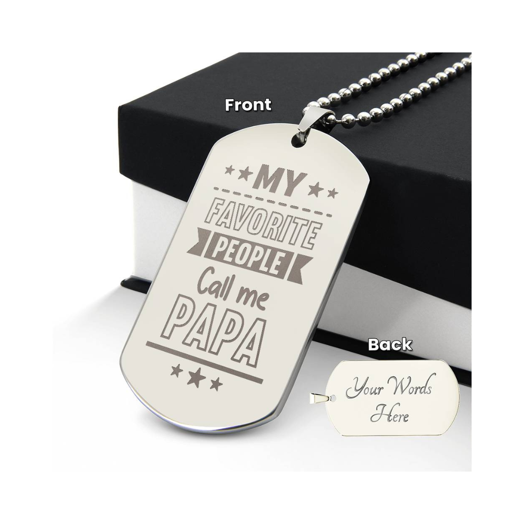 Surprise your loved one by giving them this unique and eye catching Engraved Dog Tag Necklace! It's a classic, yet stylish statement piece that is sure to spark conversation.