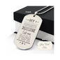 Surprise your loved one by giving them this unique and eye catching Engraved Dog Tag Necklace! It's a classic, yet stylish statement piece that is sure to spark conversation.