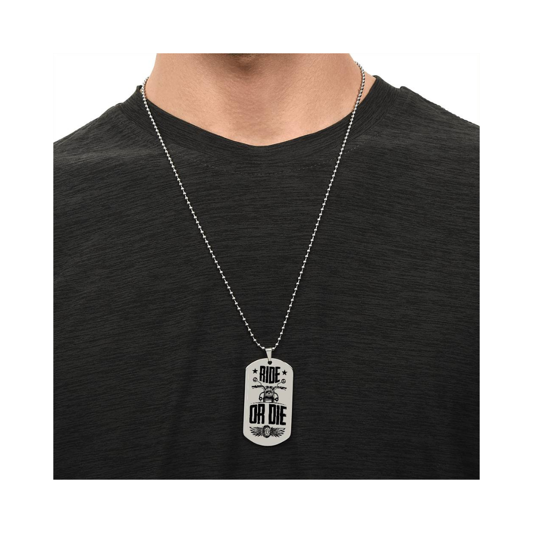 Surprise your loved one by giving them this unique and eye catching Engraved Dog Tag Necklace! It's a classic, yet stylish statement piece that is sure to spark conversation.
