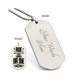Surprise your loved one by giving them this unique and eye catching Engraved Dog Tag Necklace! It's a classic, yet stylish statement piece that is sure to spark conversation.
