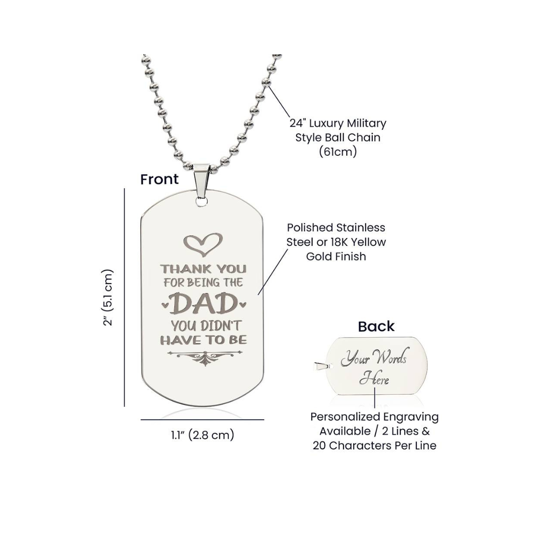 Surprise your loved one by giving them this unique and eye catching Engraved Dog Tag Necklace! It's a classic, yet stylish statement piece that is sure to spark conversation.