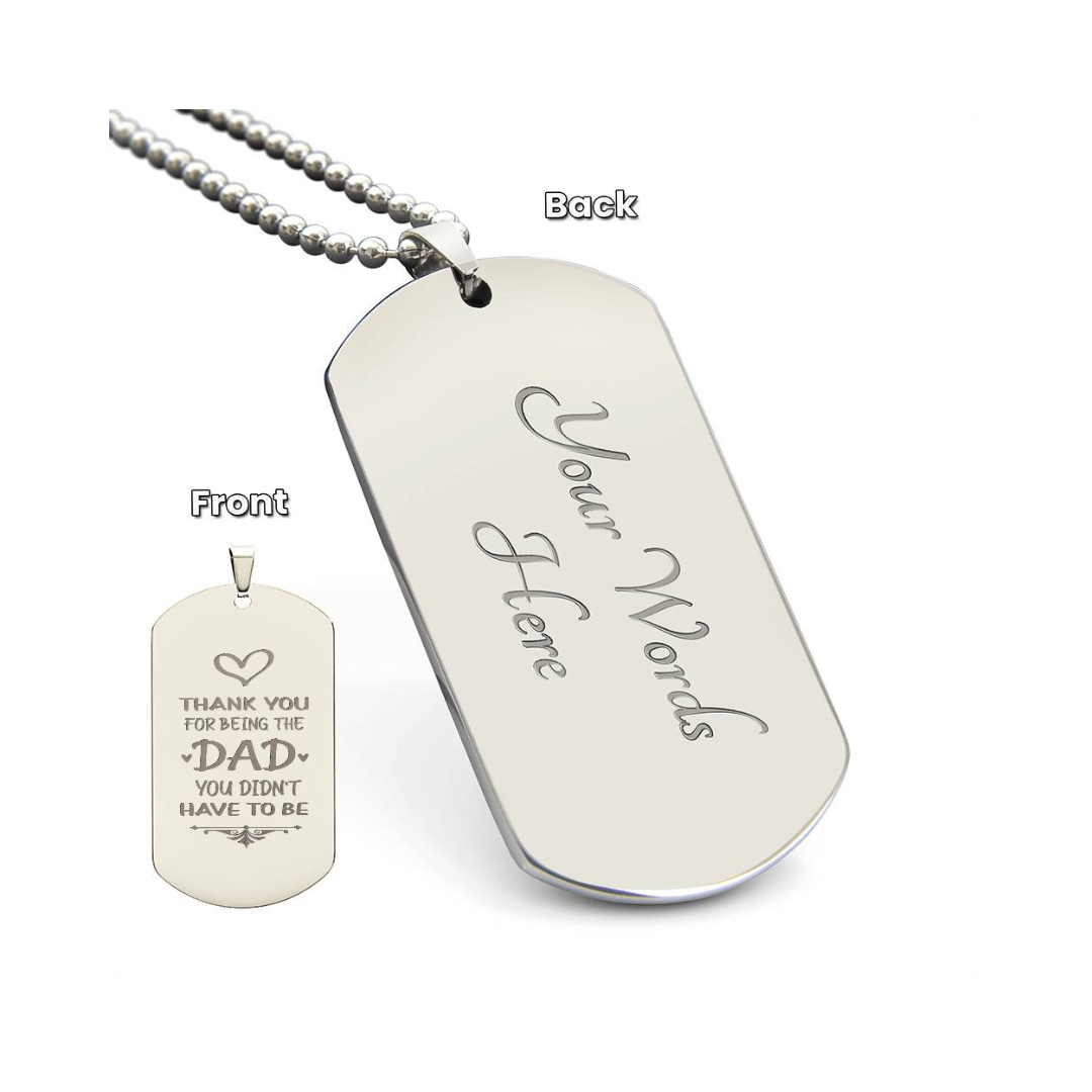 Surprise your loved one by giving them this unique and eye catching Engraved Dog Tag Necklace! It's a classic, yet stylish statement piece that is sure to spark conversation.