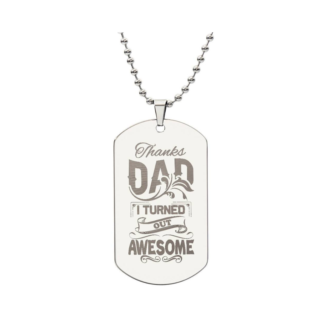 Surprise your loved one by giving them this unique and eye catching Engraved Dog Tag Necklace! It's a classic, yet stylish statement piece that is sure to spark conversation.