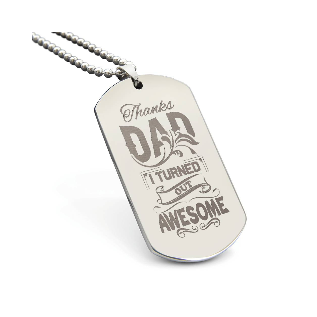 Surprise your loved one by giving them this unique and eye catching Engraved Dog Tag Necklace! It's a classic, yet stylish statement piece that is sure to spark conversation.