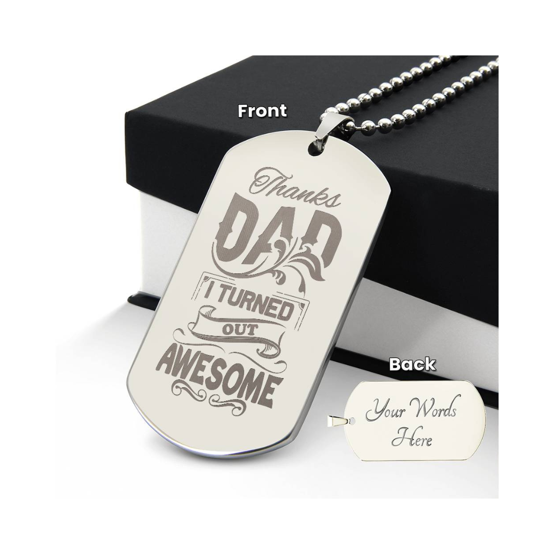 Surprise your loved one by giving them this unique and eye catching Engraved Dog Tag Necklace! It's a classic, yet stylish statement piece that is sure to spark conversation.